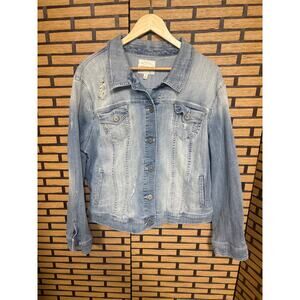 Torrid Distressed‎ Denim Jacket Size 2